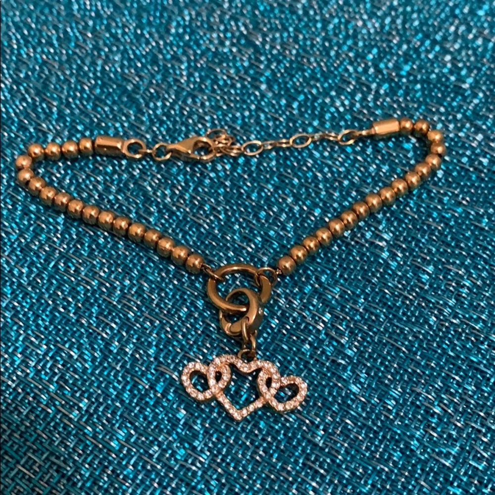 BOGO Fossil Rose Gold Heart Charm Bracelet